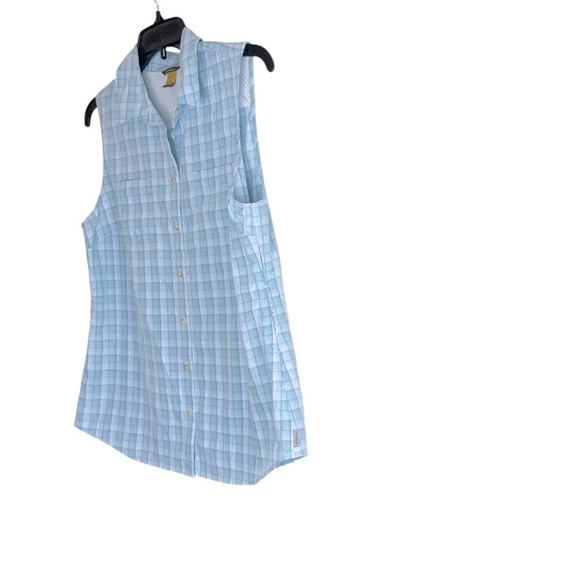 EDDIE BAUER S'less PLAID Performance Shirt' (Moisture Wicking/UV)- M, Turquoise - Picture 2 of 12